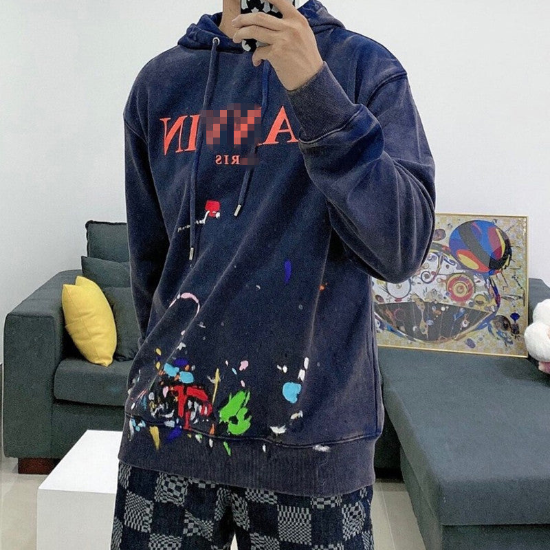 Gallery Dept Hoodie Hand Painted Graffiti Washed Hooded Sweater