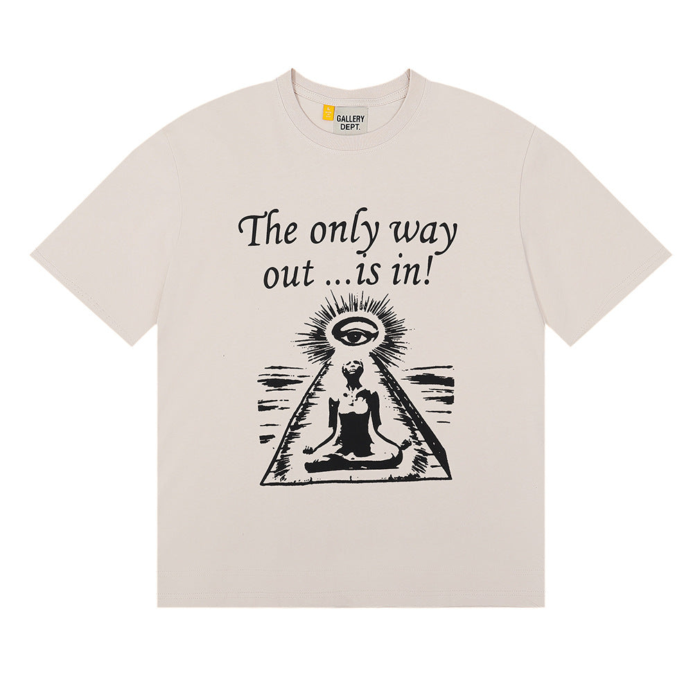 Gallery Dept T Shirt Gallery Dept Printed Short Sleeve T-shirt Loose BF Men and Women Base Tee
