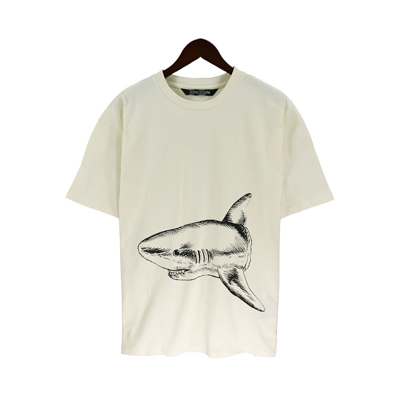 Palm Angels T-shirt Sketch Break Shark Alphabet Short Sleeve T-shirt