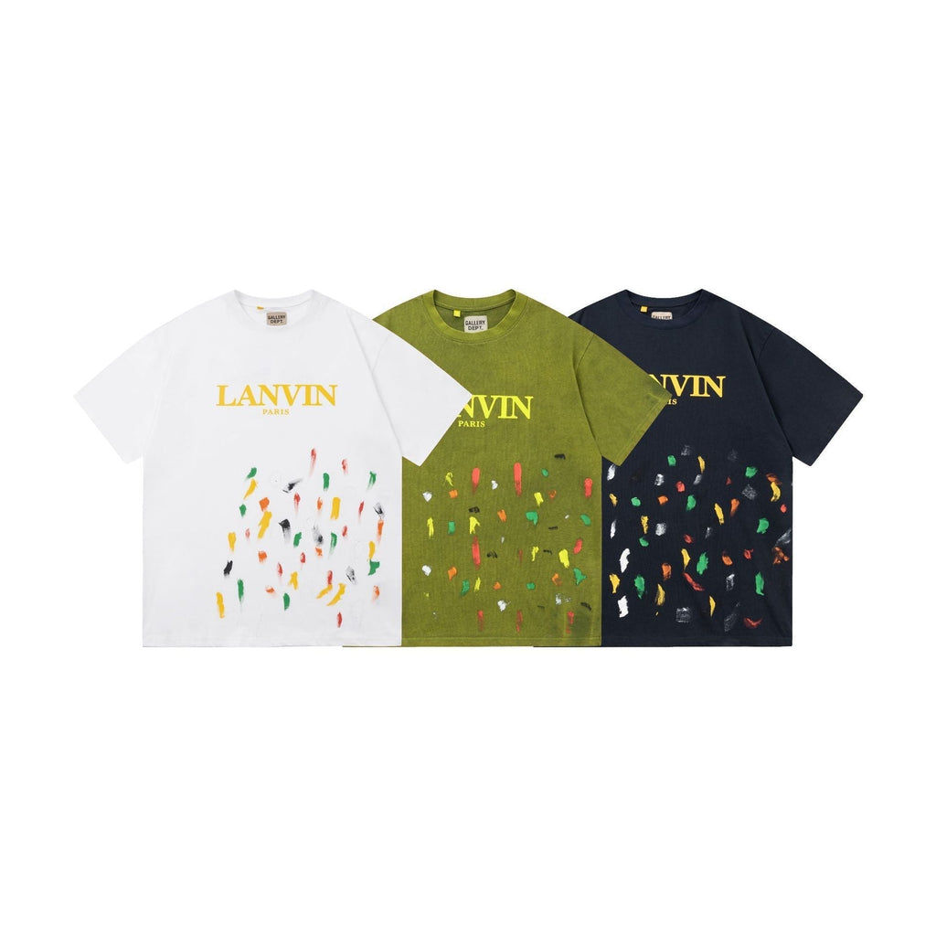 Gallery Dept T-Shirt Hand Painted Splash Ink Letter Short Sleeve T-Shirt