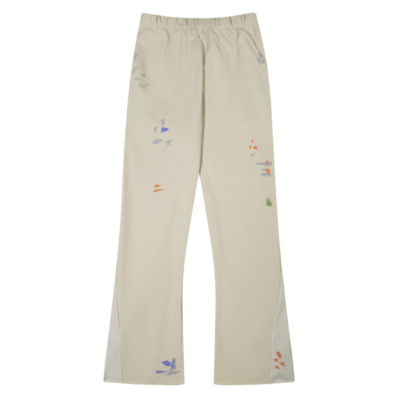 Gallery Dept Sweatpants Hand Painted Ink Splashing Graffiti Splicing Contrast Trousers