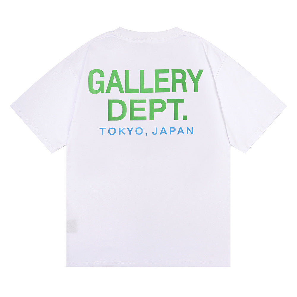 Gallery Dept T Shirts Letter Printed Double Yarn Cotton Short Sleeve Te