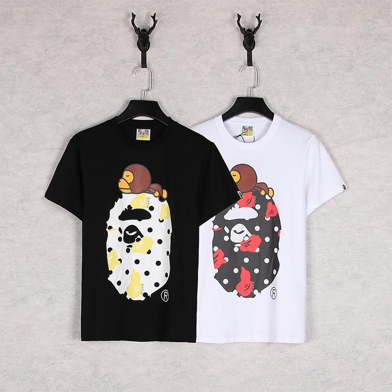 Bathing Ape T-Shirt Summer Cartoon Anime Animal Print Short Sleeve T-shirt