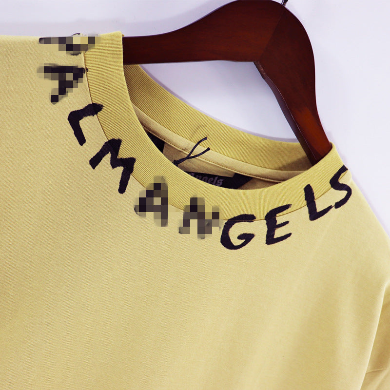 Palm Angels T-shirt Collar Letter Print Short Sleeve T-shirt