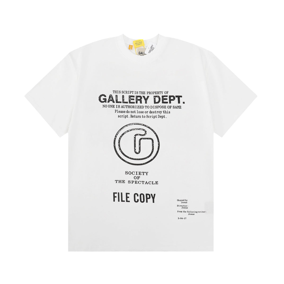 Gallery Dept T-Shirt Alphabet Slogan Printed Retro Washed Short Sleeve T-Shirt