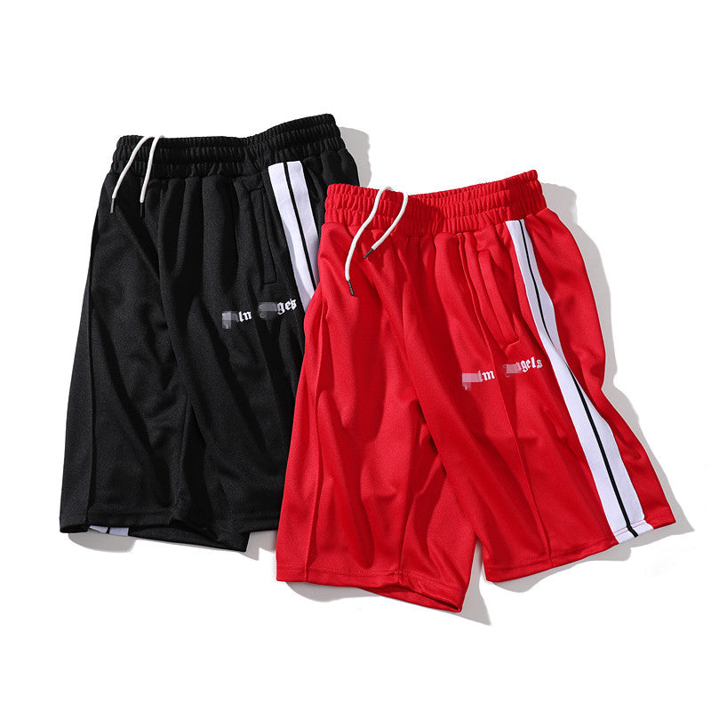 Palm Angle Shorts Palm Angels Striped Men and Women Couple Sports Casual Shorts Loose