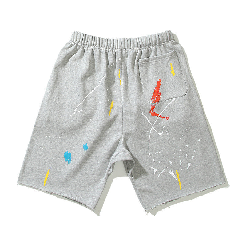Gallery Dept Shorts Hand Painted Graffiti Ink Splashed Alphabet Casual Shorts