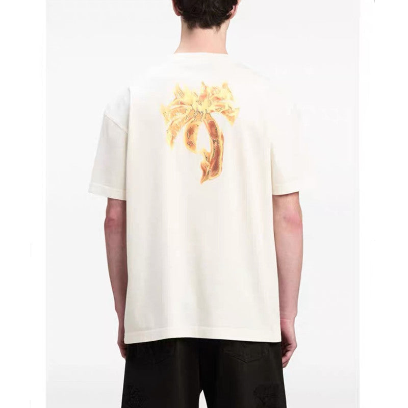 Palm Angels T-shirt Flame Palm Alphabet Short Sleeve T-shirt