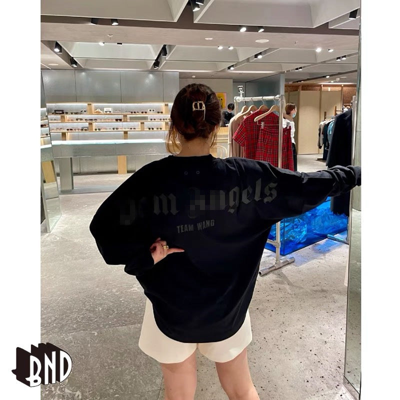 Palm Angle Sweatshirt Palm Angels Jackson Wang Teamwang Puff Print Ins Long Sleeve