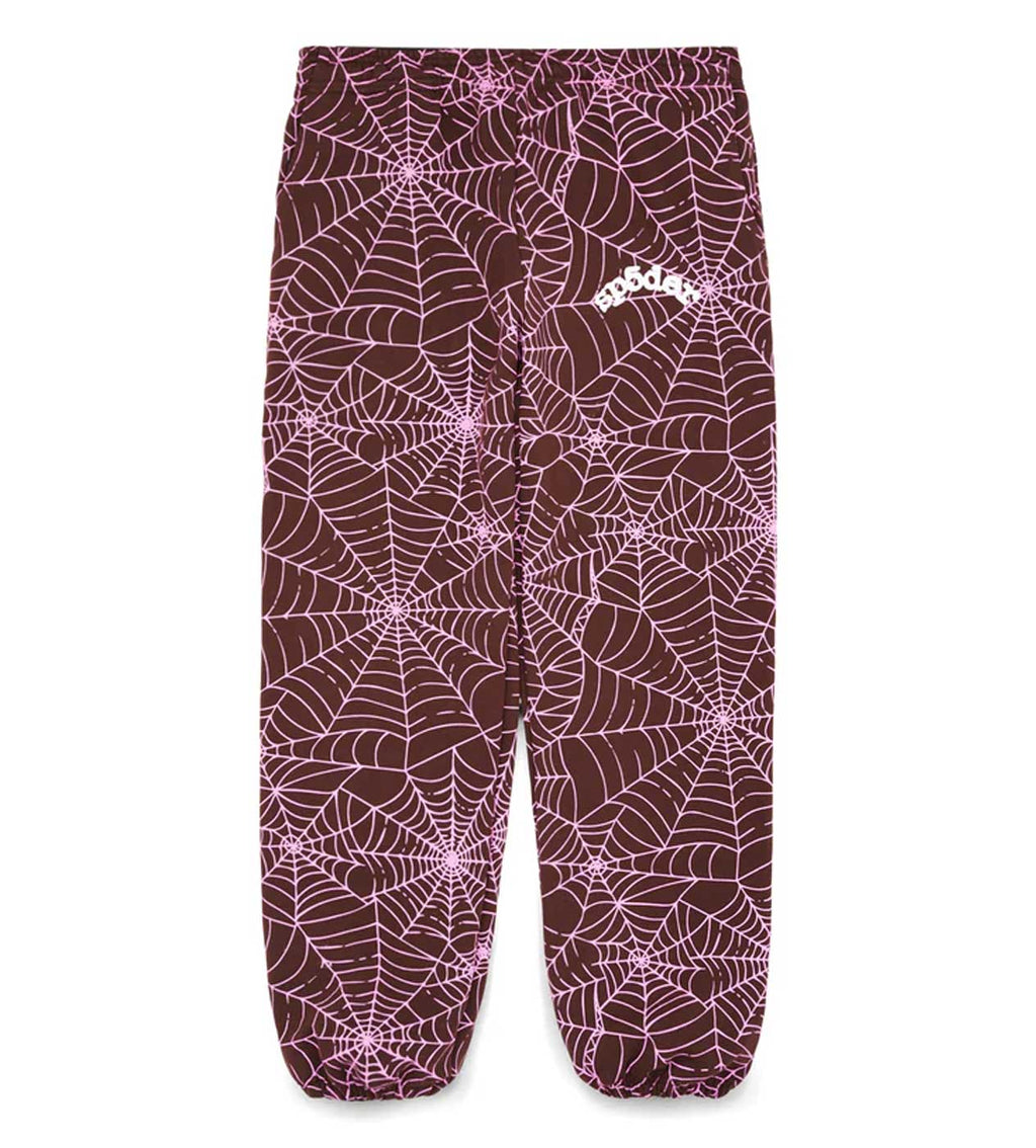 Sp5der AOP Sweatpants Brown/Pink