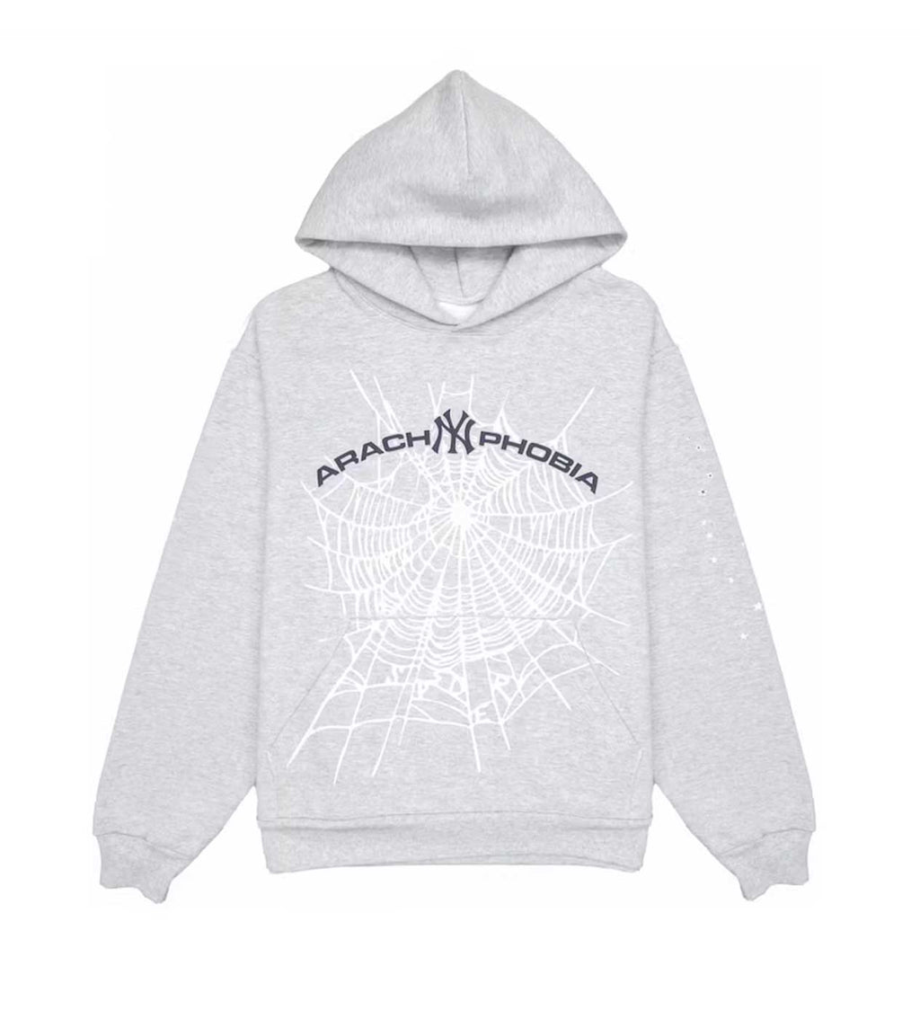 Sp5der Arach NY Phobia Hoodie Ash Grey