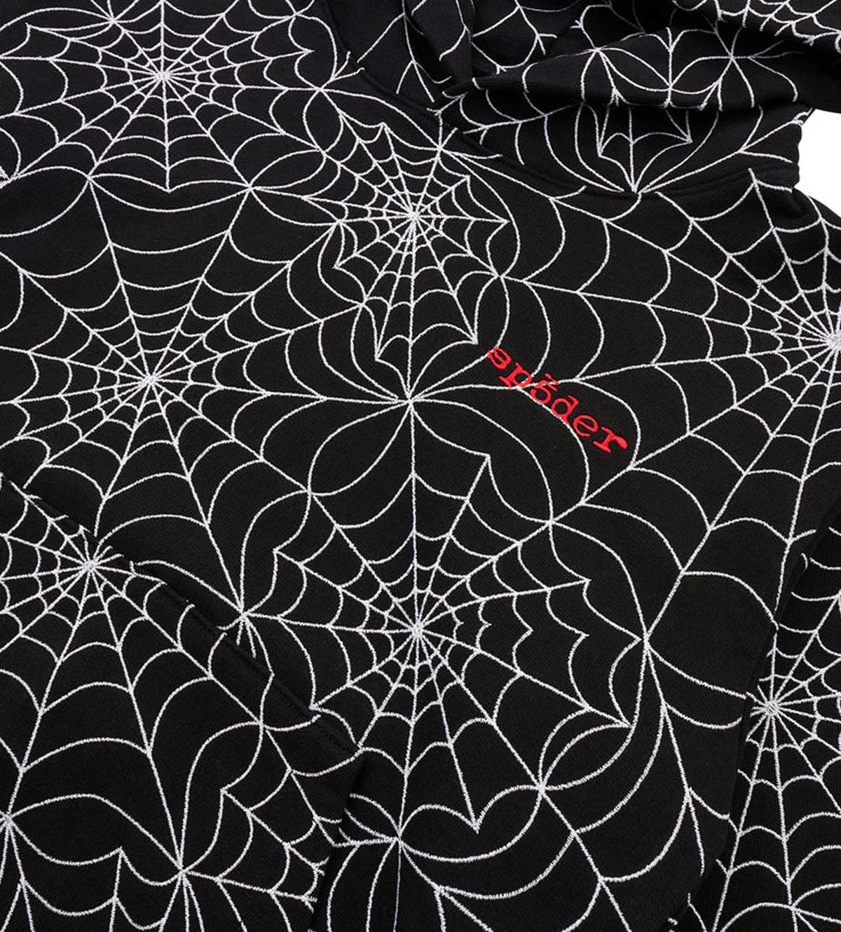 Sp5der Embroidered AOP Hoodie Black