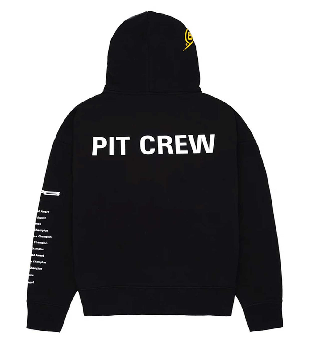 Sp5der Pit Crew Oversized Hoodie Black