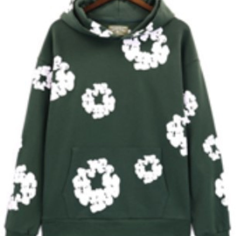 Denim Tears Outfit:Hoodie/Sweatpants (Separate Purchase Options) Loose Hooded Sweatshirt Casual Sweatpants