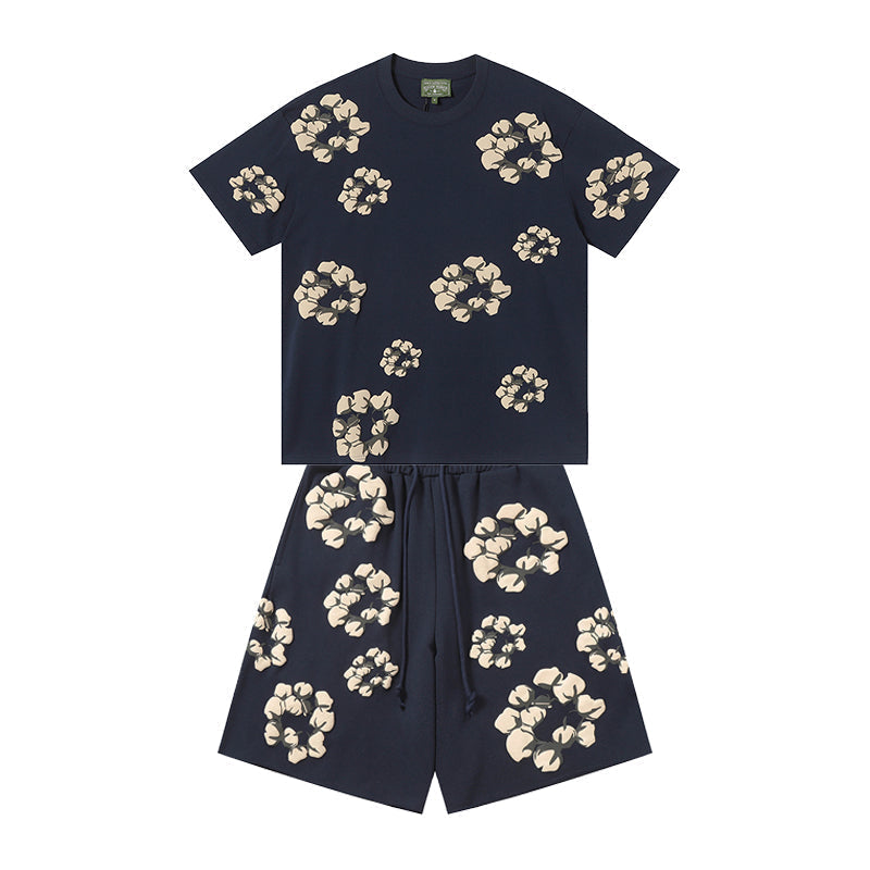 Denim Tears T-shirt & Shorts 2 Piece Set Button cardigan woven