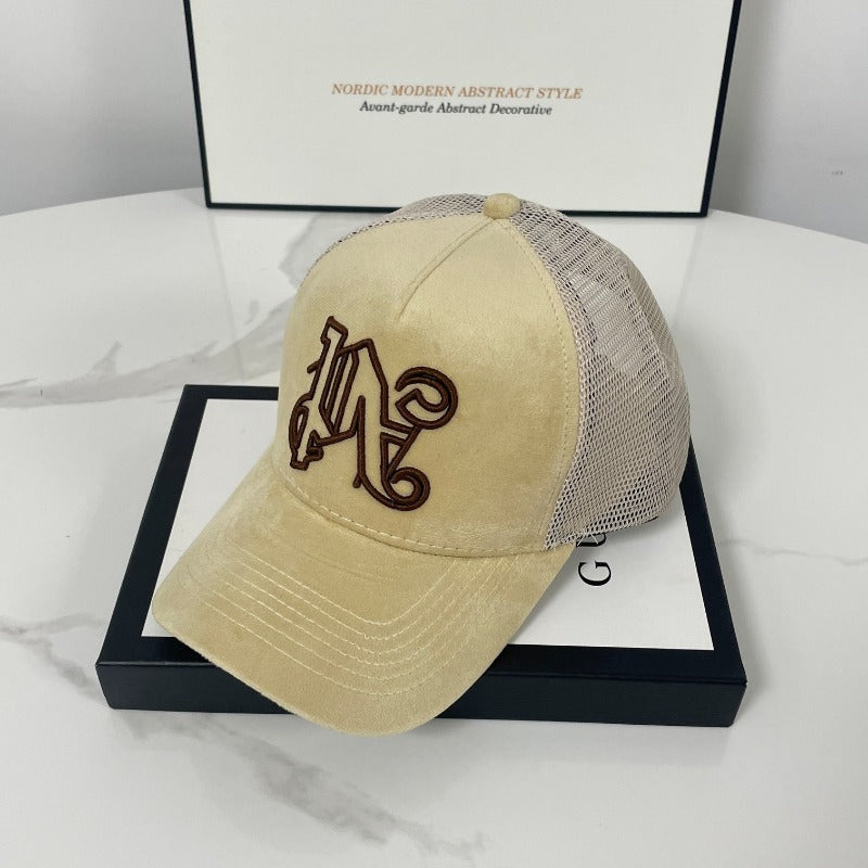 Palm Angels hats flame alphabet palm tree embroidered distressed baseball cap