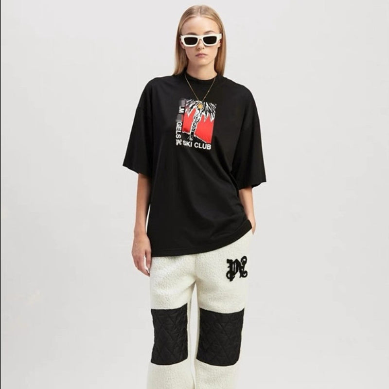Palm Angels T-shirt Angel Alphabet Slogan Short Palm Sleeve T-shirt