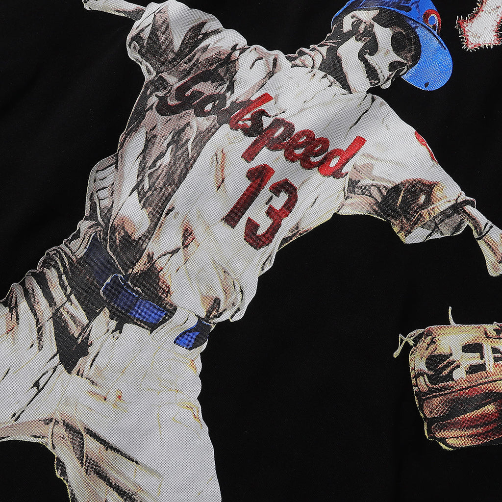 Godspeed T-shirts Skull Baseball Player No. 13 Cotton Crew Neck Short Sleeve Men and Women