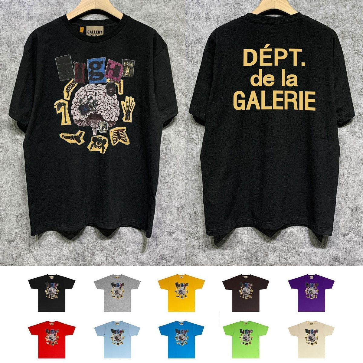 Gallery Dept T Shirt Retro Printed Loose Short-Sleeved Shirt