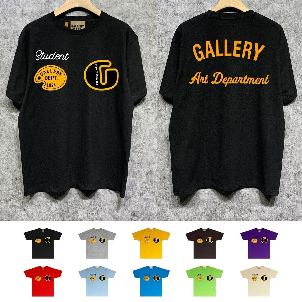 Gallery Dept T Shirt Retro Printed Loose Short-Sleeved Shirt